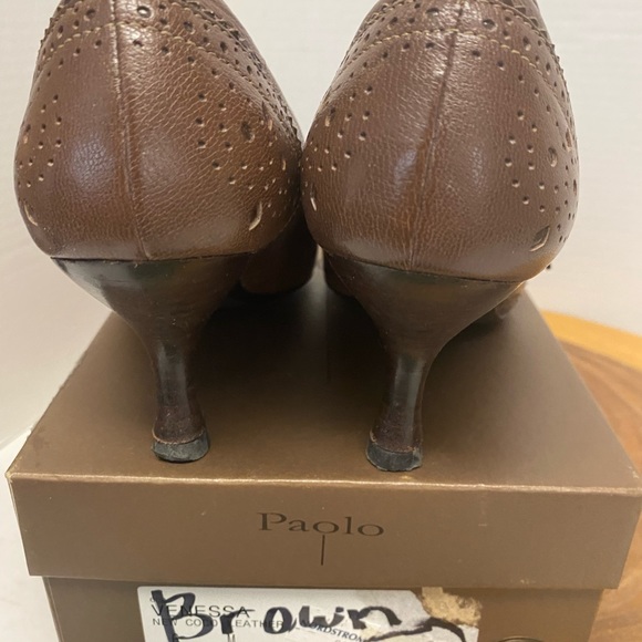 Paolo VAnessa Brown Leather Heels - Picture 4 of 8